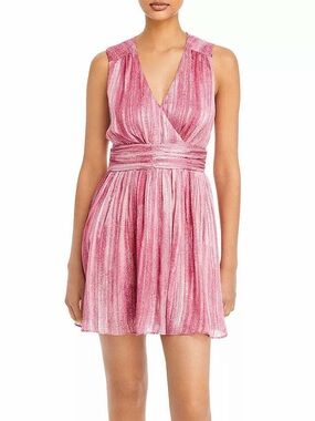 NWT Bloomingdale’s Aqua SHIMMER STRIPE MINI DRESS, SIZE Medium